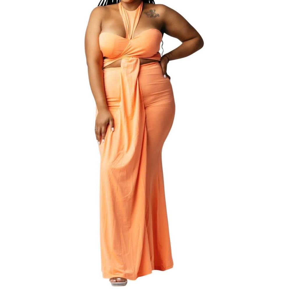 NEW BLITHELA sleeveless maxi dress with cutout in coral